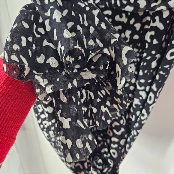 Fuzzi Black White Cheetah Print Strapless Rouched Jumpsuit M - Picture 7 of 9